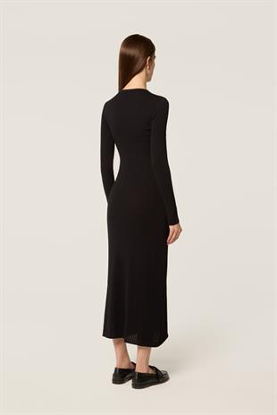 Cut Out Desenli Uzun Triko Elbise