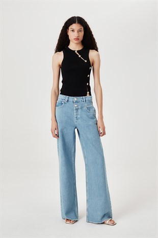 Cut Out Detaylı Triko Bluz