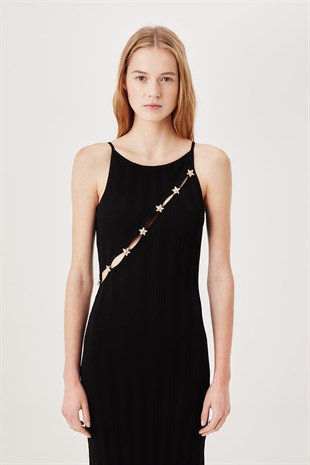 Cut Out Detaylı Triko Elbise