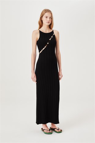 Cut Out Detaylı Triko Elbise