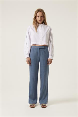 Düz Kesim Mavi Pantolon