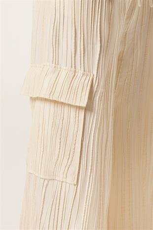 Ekru Kargo Cep Pantolon