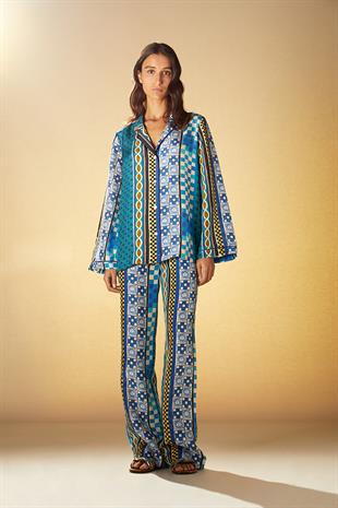 Geometrik Desenli Pantolon