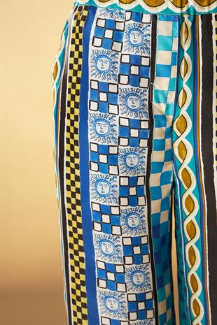 Geometrik Desenli Pantolon