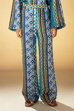 Geometrik Desenli Pantolon