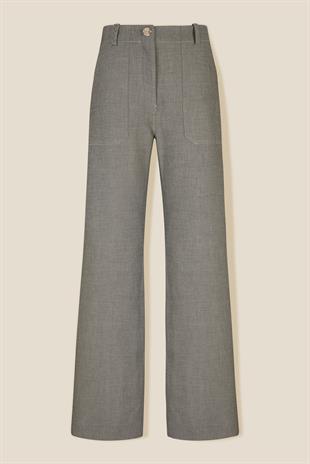 Gold Düğme Detaylı Geniş Paça Pantolon