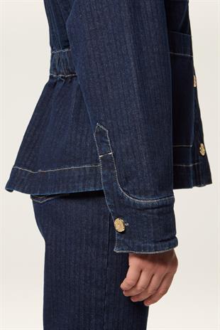 Kadife Yaka Denim Ceket