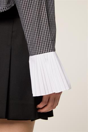 Pile Manşetli Pamuk Gömlek