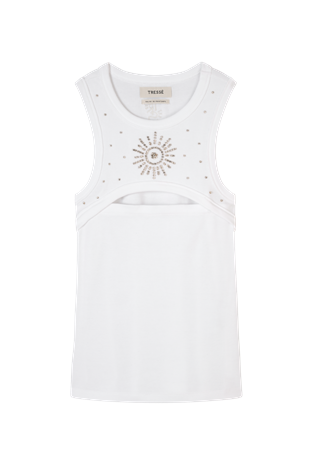 Taş İşlemeli Beyaz Üst