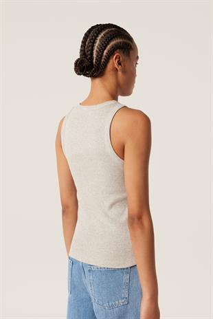 TRS Baskılı Gri Pamuk Üst