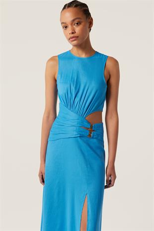 Uzun Yırtmaçlı Cut Out Elbise