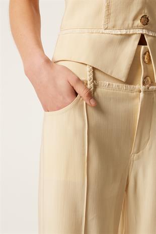 Yüksel Bel Ekru Pantolon
