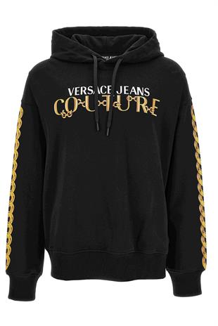 Siyah Kapüşonlu Erkek Sweatshirt