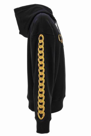 Siyah Kapüşonlu Erkek Sweatshirt