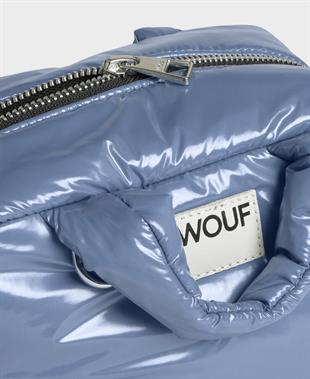 Mavi Parlak Dokulu Makyaj Çantası