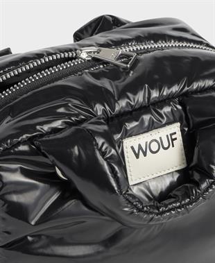 Siyah Parlak Dokulu Makyaj Çantası