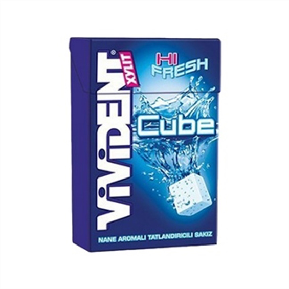Vivident Xylit Cube Naneli Şişe Sakız 86 gr - Onur Market
