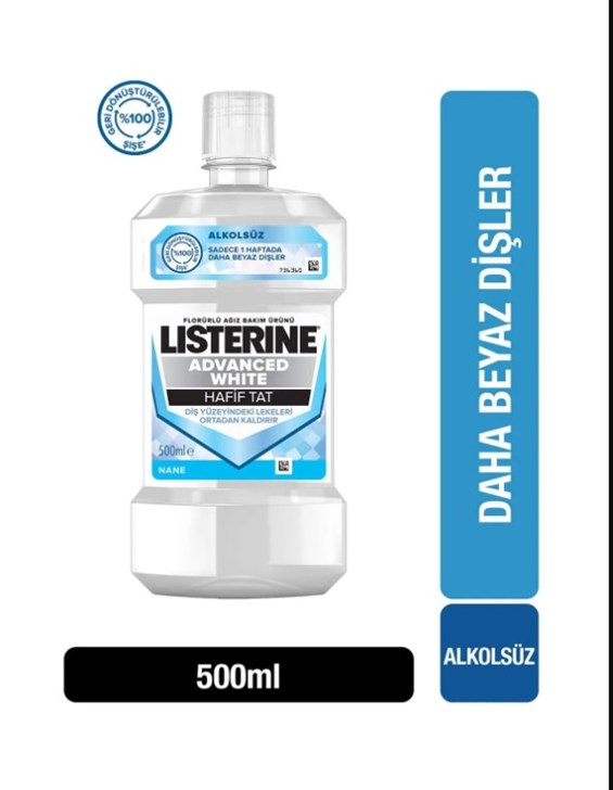 Listerine Advanced White Ağız Bakım Suyu 500 Ml - Onur Market