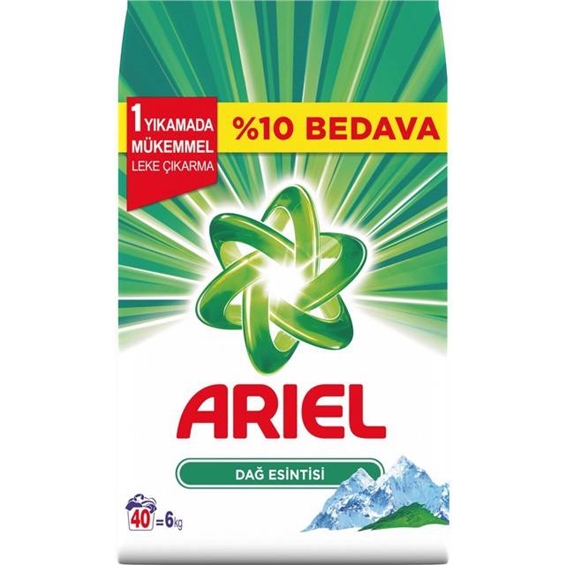 Ariel Toz Çamaşır Deterjanı Dağ Esintisi Beyazlar İçin 6 kg - Onur Market