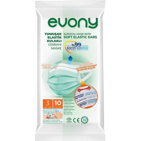 Evony Cerrahi Maske Trendy 10'lu - Onur Market