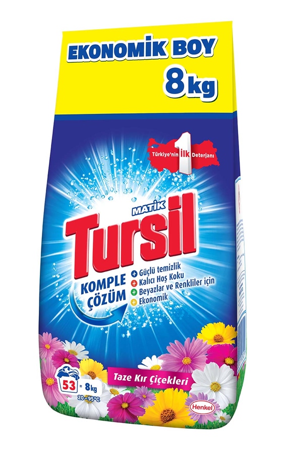 Tursil Matik Toz Deterjan Taze Kır Çiçekleri 8 kg - Onur Market