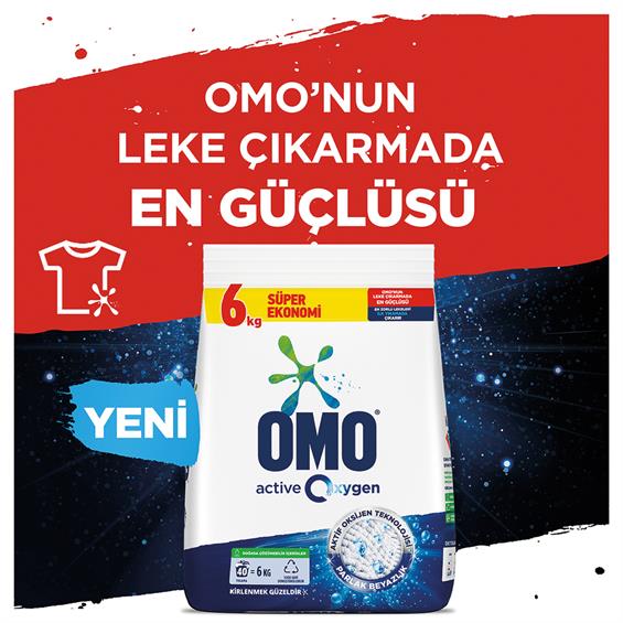 Omo Active Oxygen Toz Çamaşır Deterjanı Beyazlar İçin 6 kg - Onur Market