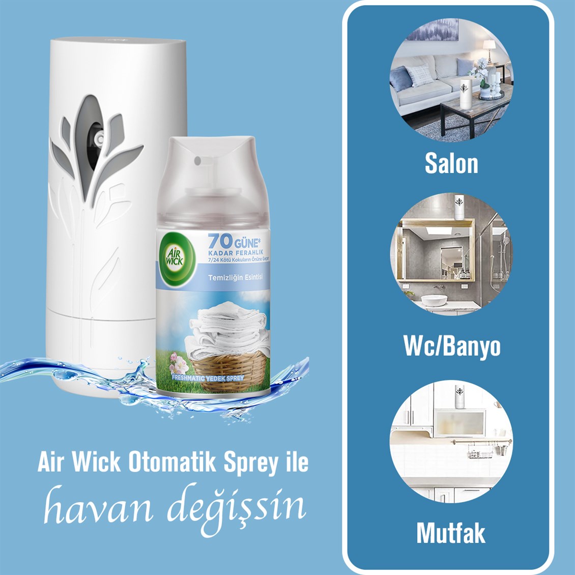Air Wick Oda Kokusu Temizliğin Esintisi Yedek 250 ml - Onur Market
