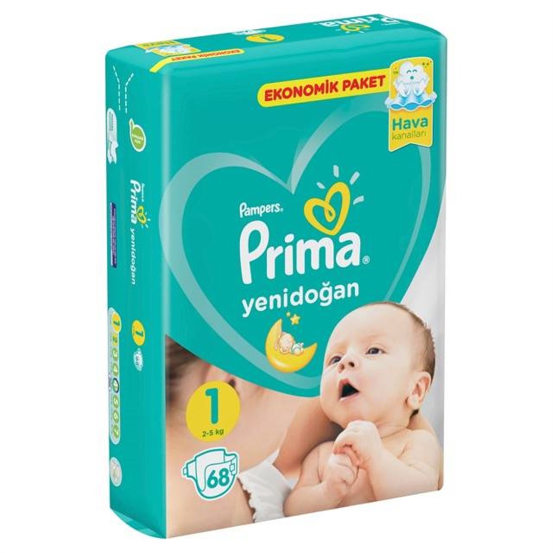 Prima Aktif Bebek 1 Numara Yenidoğan 68 Adet Ekonomik Paket Bebek Bezi -  Onur Market