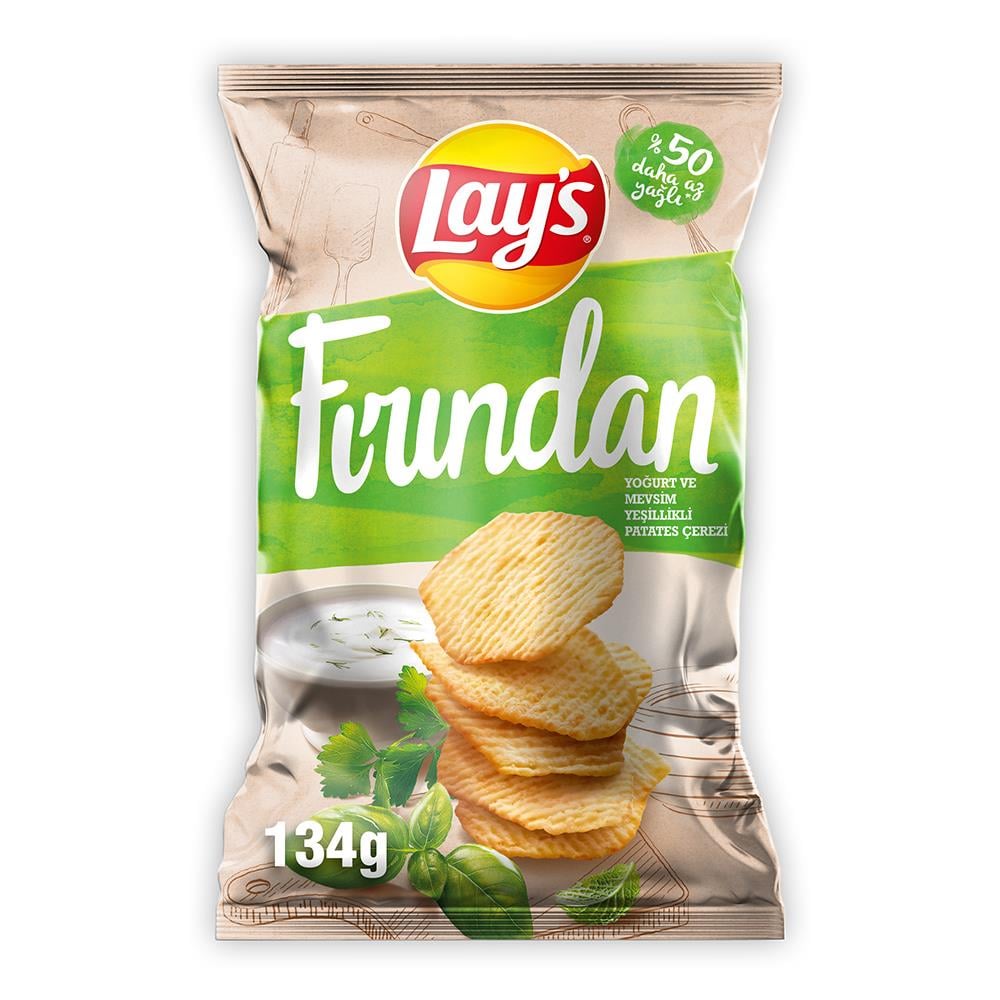 Lays Fırından Yoğurt & Mevsim Yeşillikli Patates Cipsi Parti Boy 134 Gr