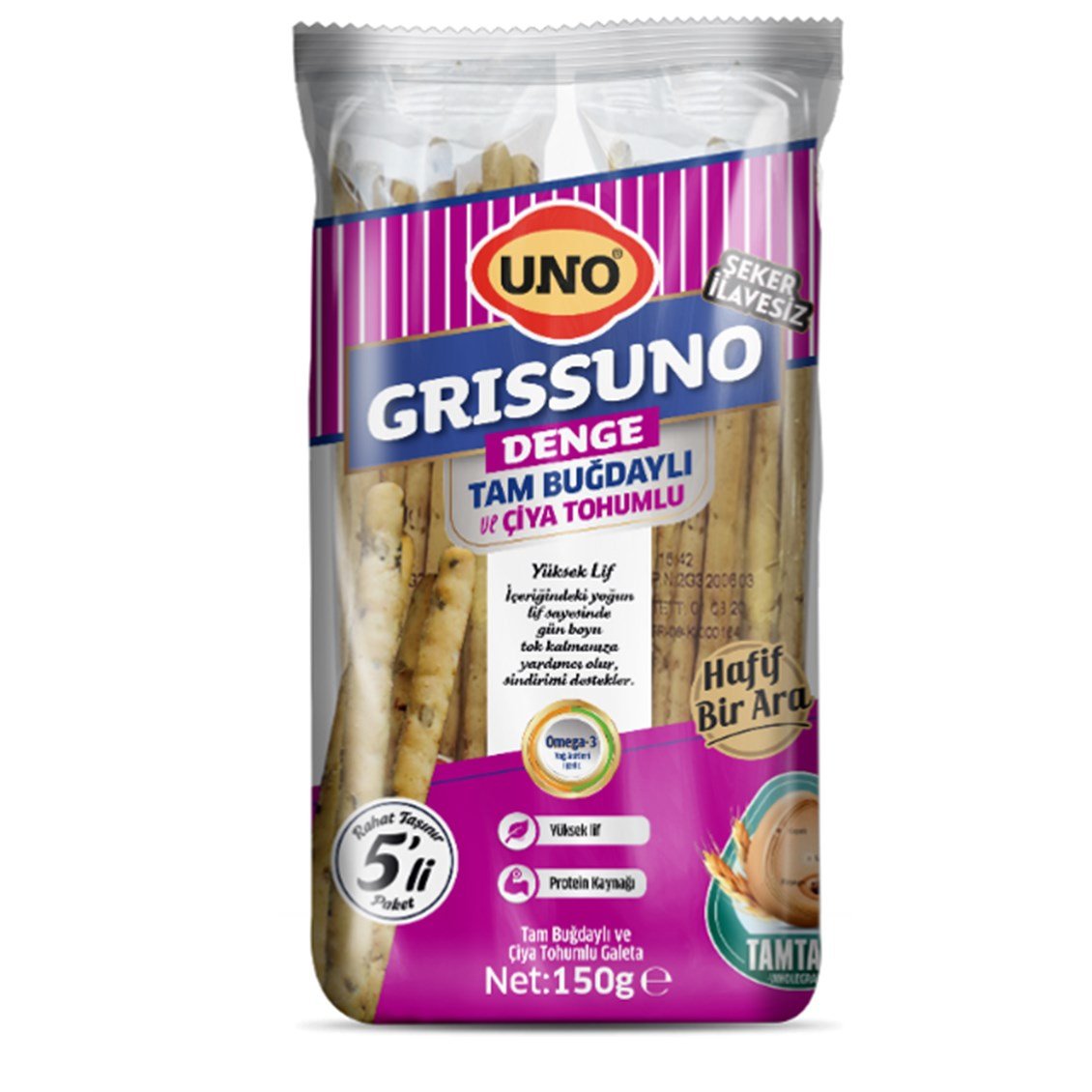 Uno Denge Tambuğdaylı ve Çiya Tohumlu Grissuno 150 gr