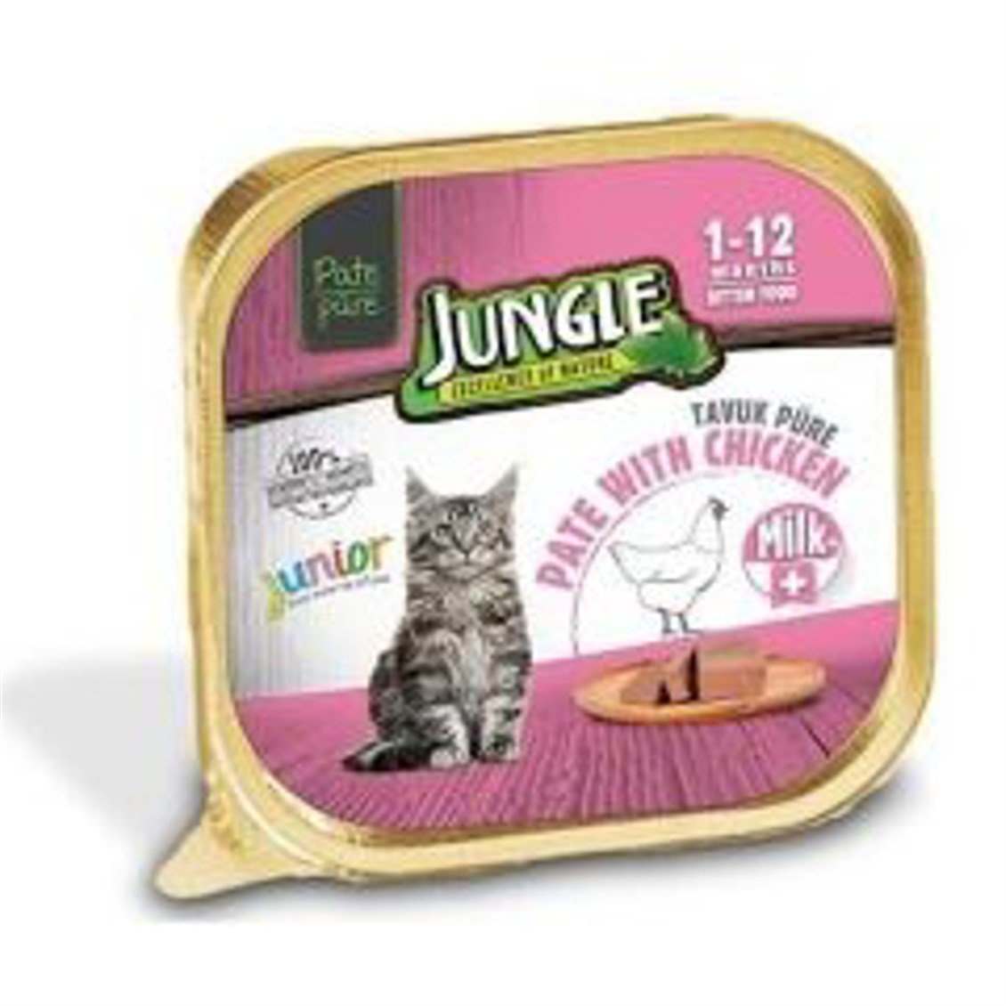 Jungle Yavru Kedi Maması Püre Sütlü Tavuklu 100 gr - Onur Market