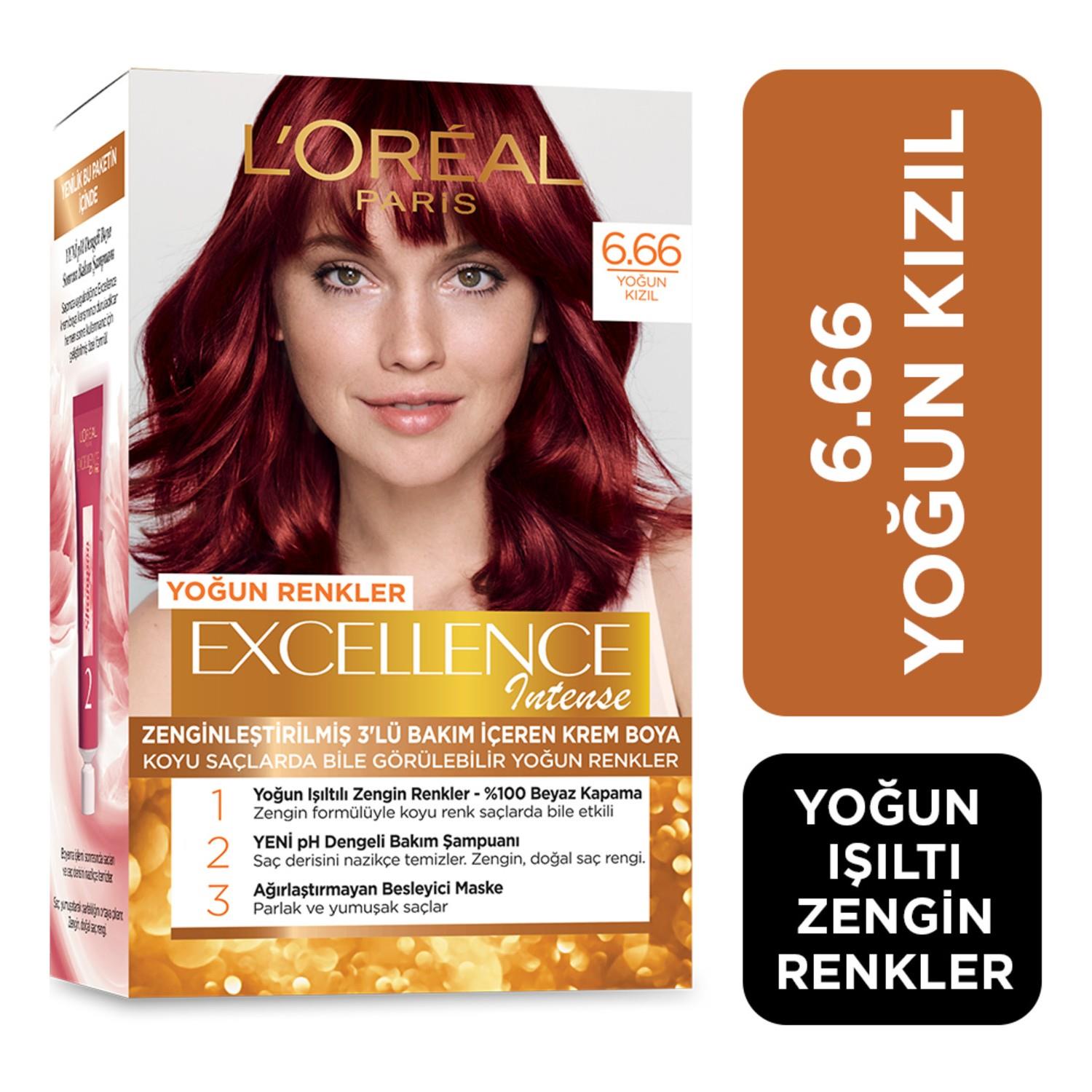 L'Oréal Paris Excellence Creme Saç Boyası - 6.66 Yoğun Kızıl - Onur Market