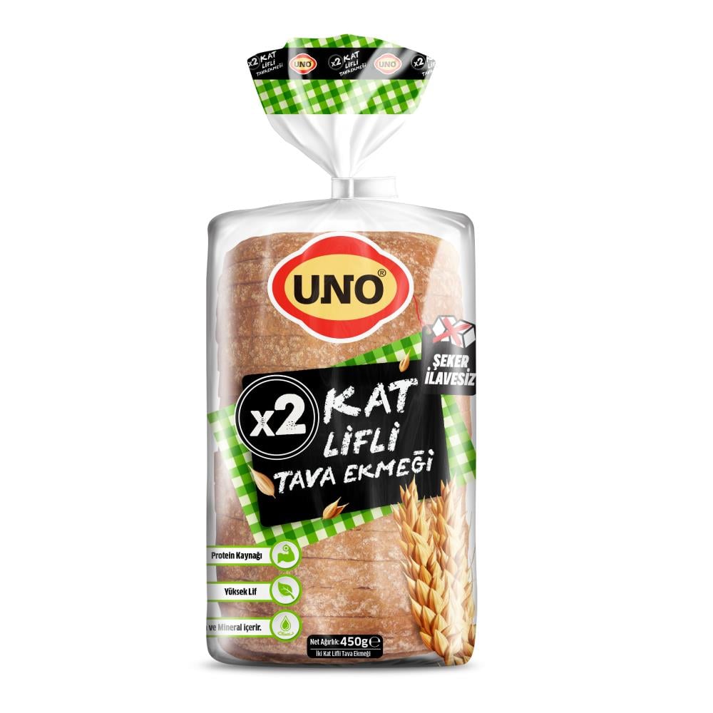 Uno İki Kat Lifli Tava Ekmeği 450 gr