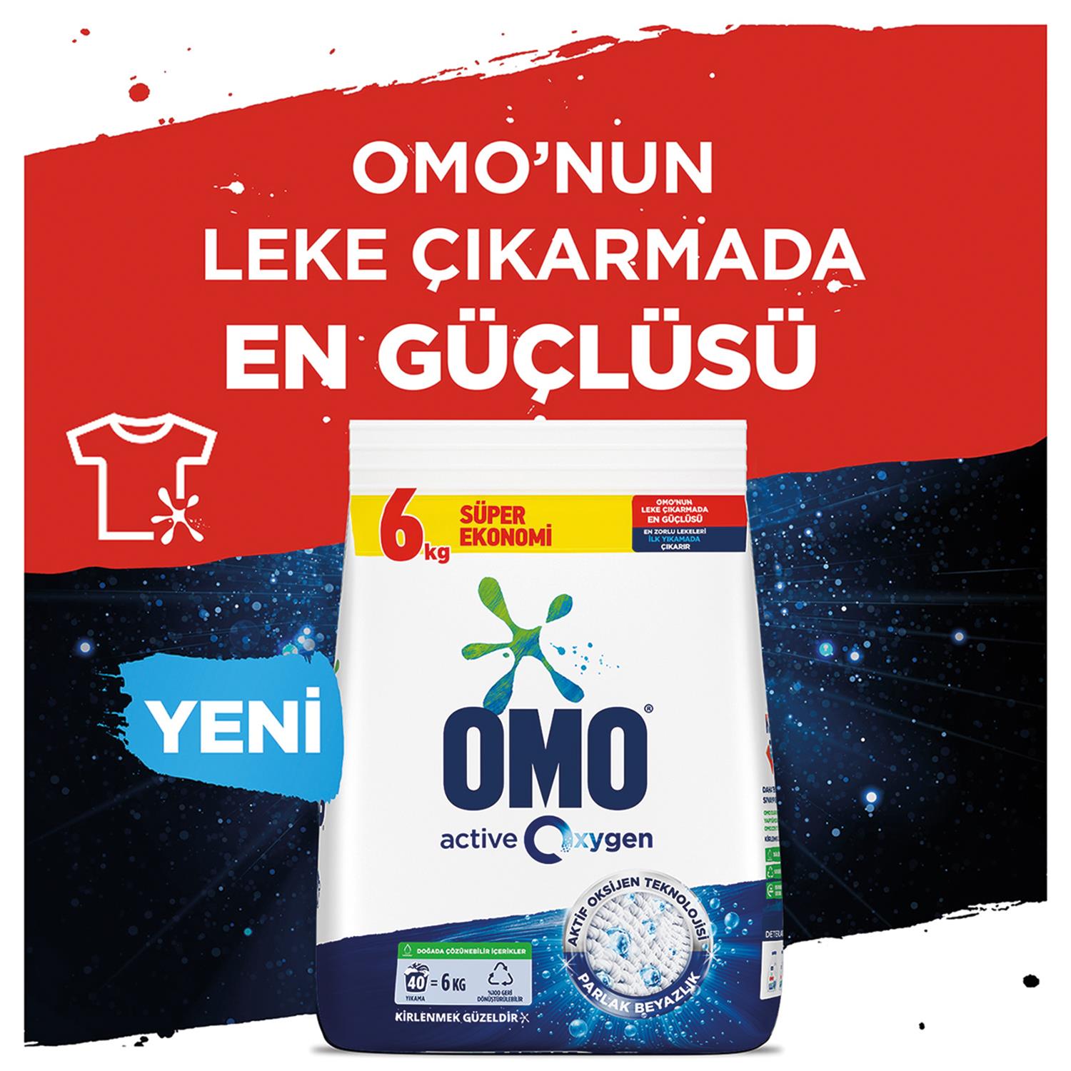 Omo Active Oxygen Toz Çamaşır Deterjanı Beyazlar İçin 6 kg - Onur Market