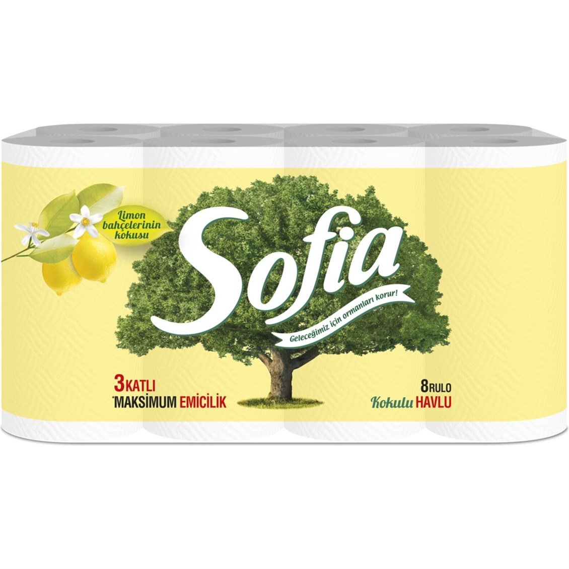 Sofia Kağıt Havlu Limon Kokulu 3 Katlı 8'li - Onur Market