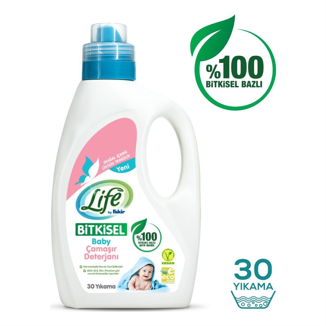 Life by Fakir %100 Bitkisel Bazlı Sıvı Bebek Çamaşır Deterjanı 1500 ml -  Onur Market