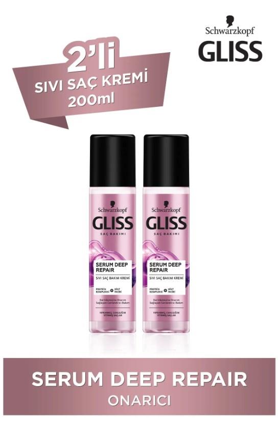 Gliss Serum Deep Repair Onarıcı Sıvı Saç Bakım Kremi X2