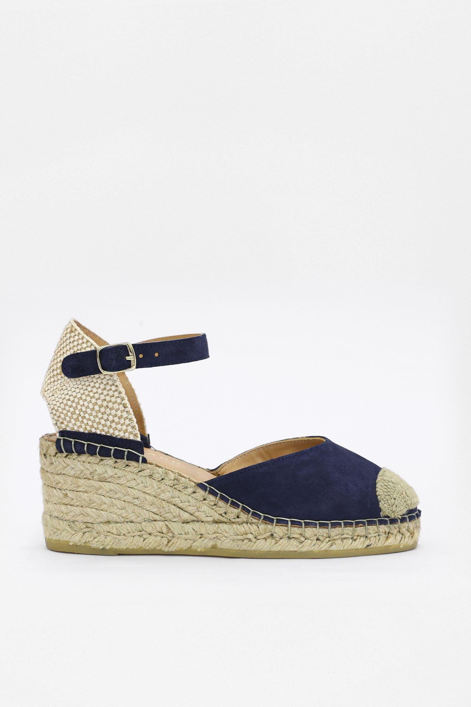 Alfa Lacivert Süet Hakiki Deri Kadın Topuklu Sandalet