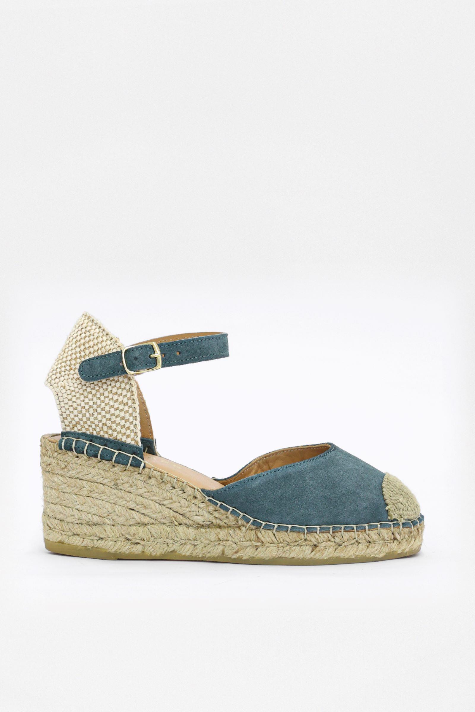 Alfa Yeşil Süet Hakiki Deri Kadın Topuklu Sandalet