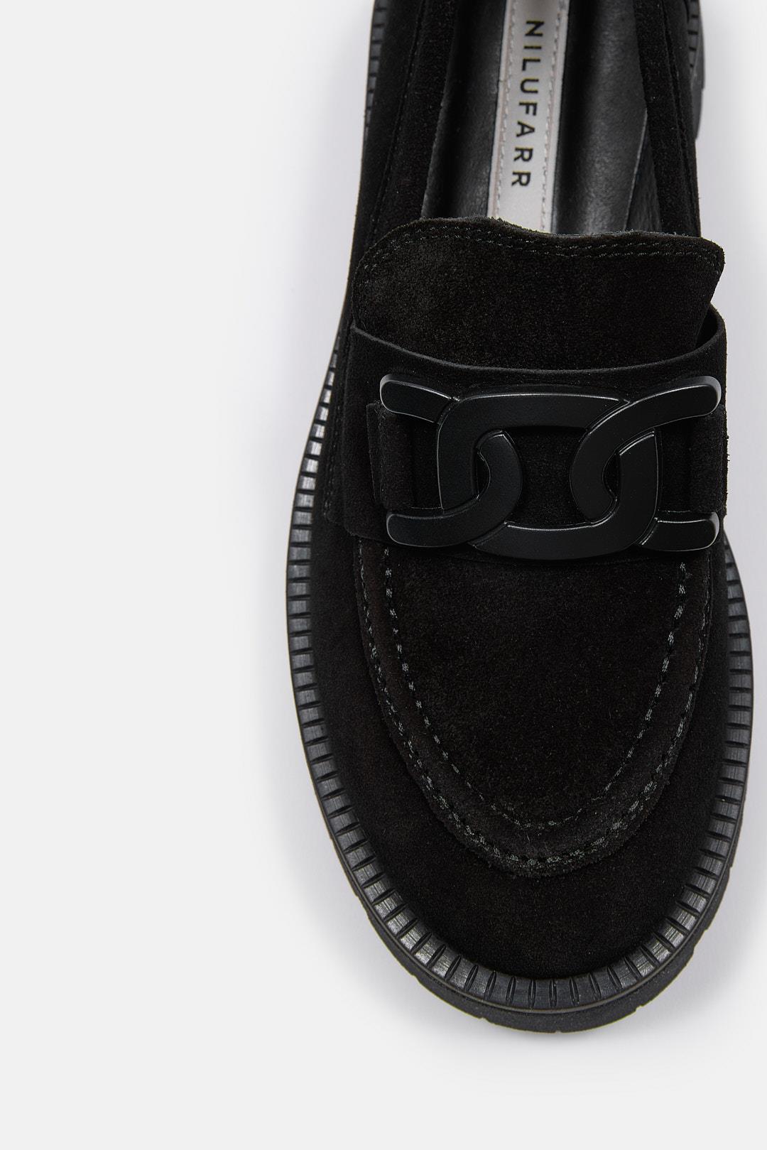 Dorina Womens Black Suede Loafers