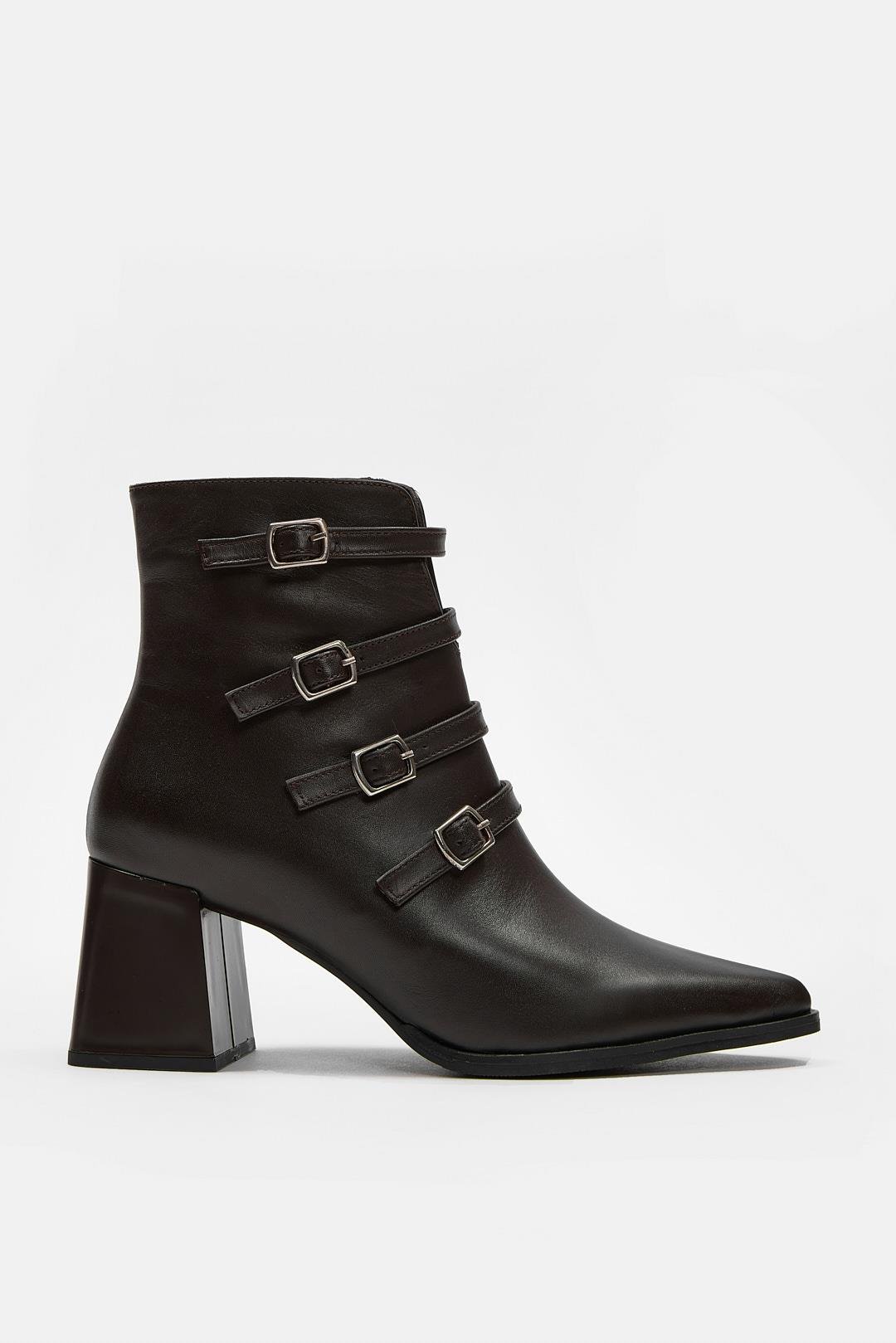 Jaden Acı Kahve Hakiki Deri Kadın Topuklu Bot