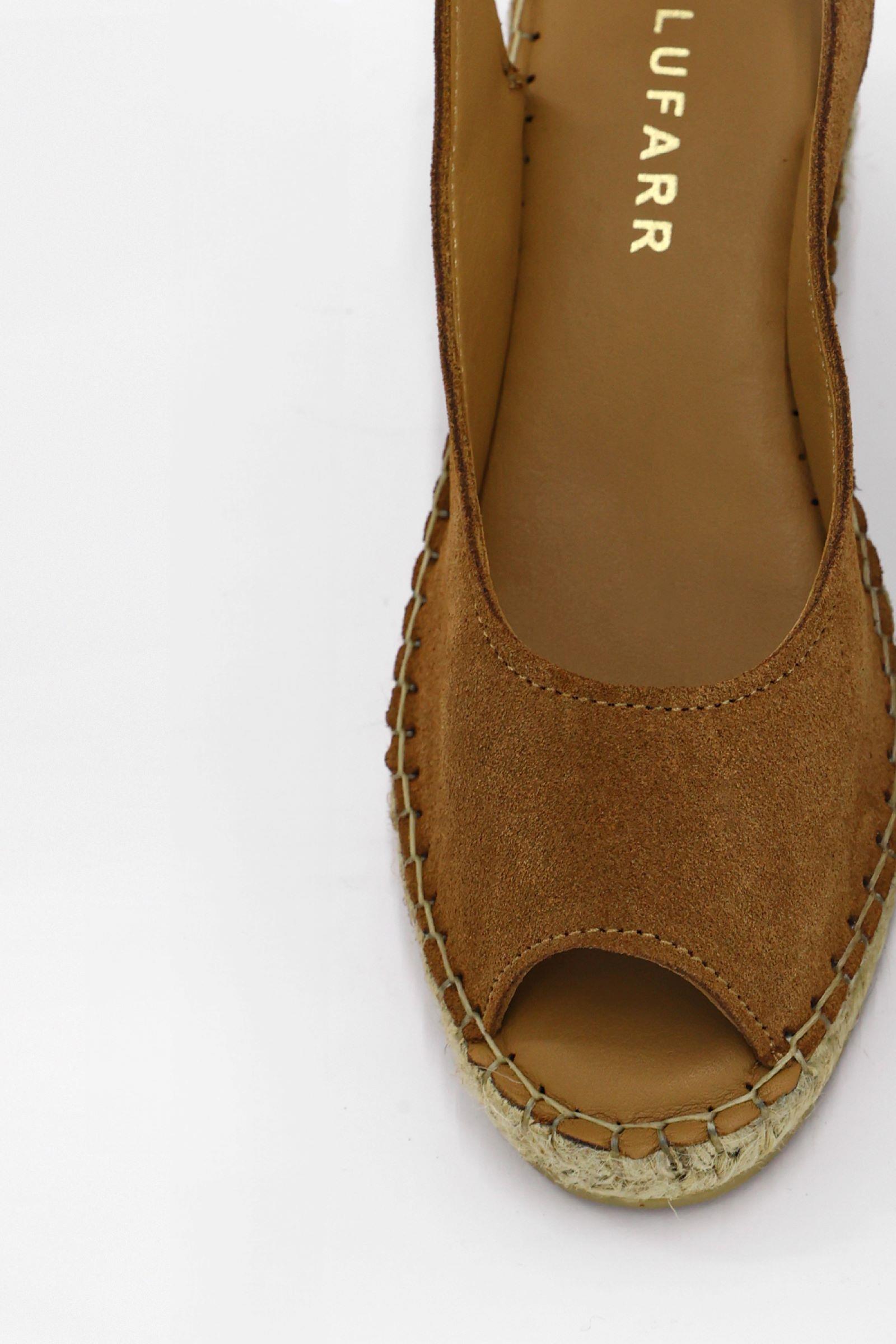 Lady Tan Genuine Suede Womens Heeled Sandals