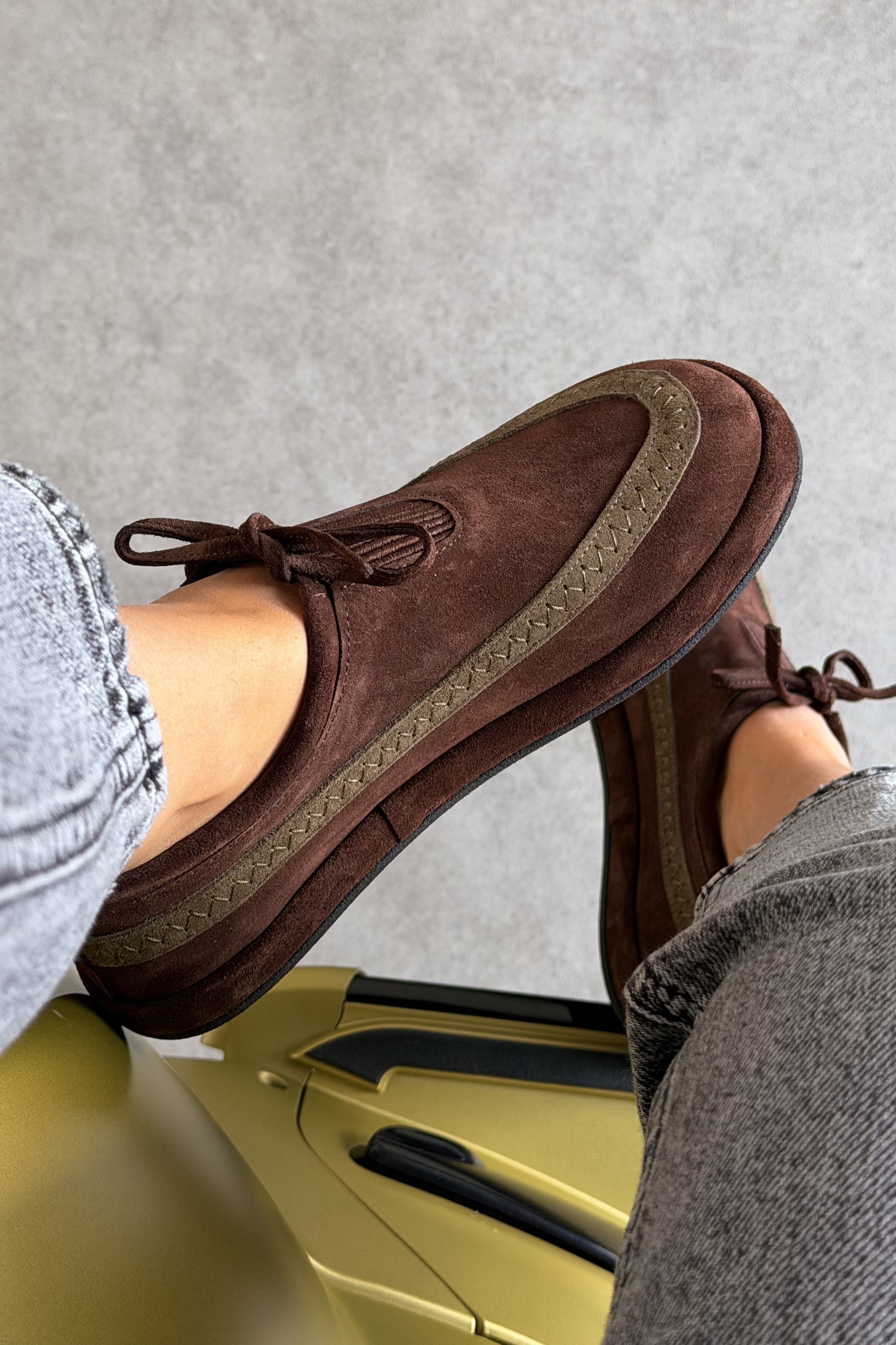 Lotus Kahve Süet Hakiki Deri Kadın Loafer Ayakkabı