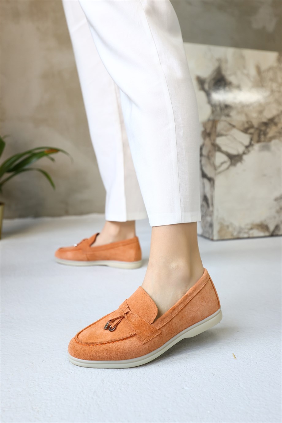 Lou Orange Suede Womens Casual Shoes