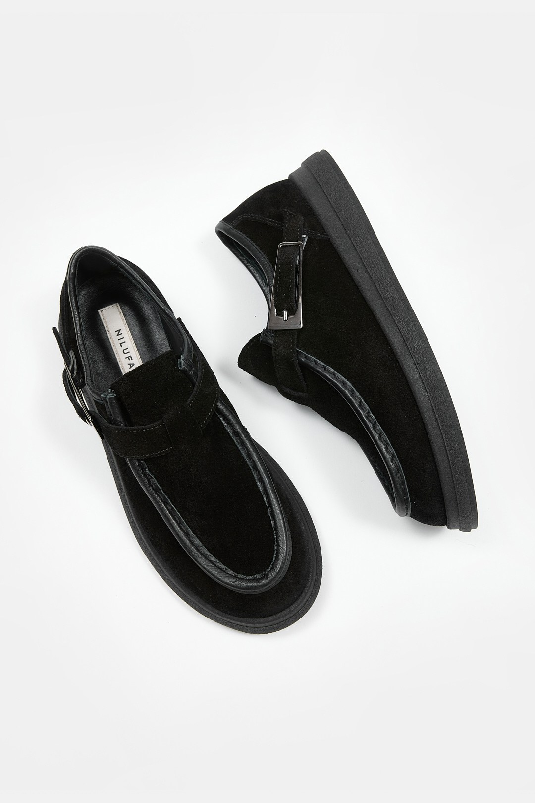 Marni Siyah Süet Hakiki Deri Kadın Loafer Ayakkabı