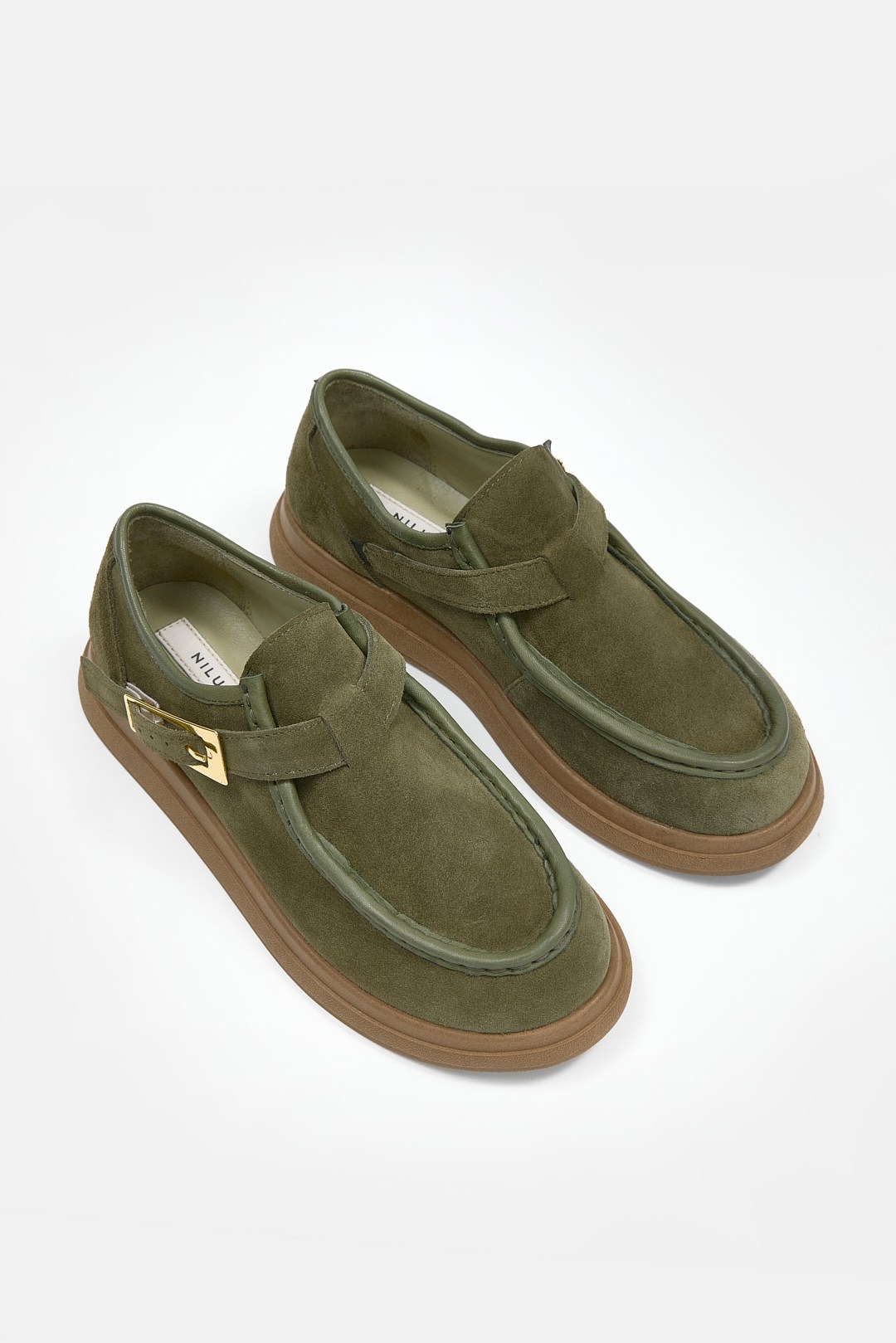 Marni Yeşil Süet Hakiki Deri Kadın Loafer Ayakkabı