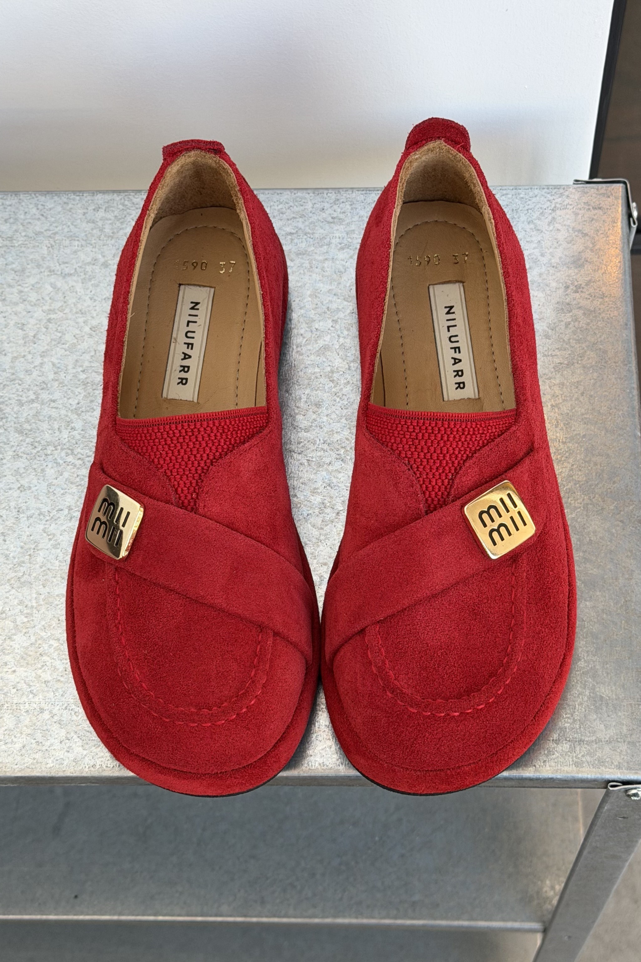 Mii Kırmızı Süet Hakiki Deri Kadın Loafer Ayakkabı