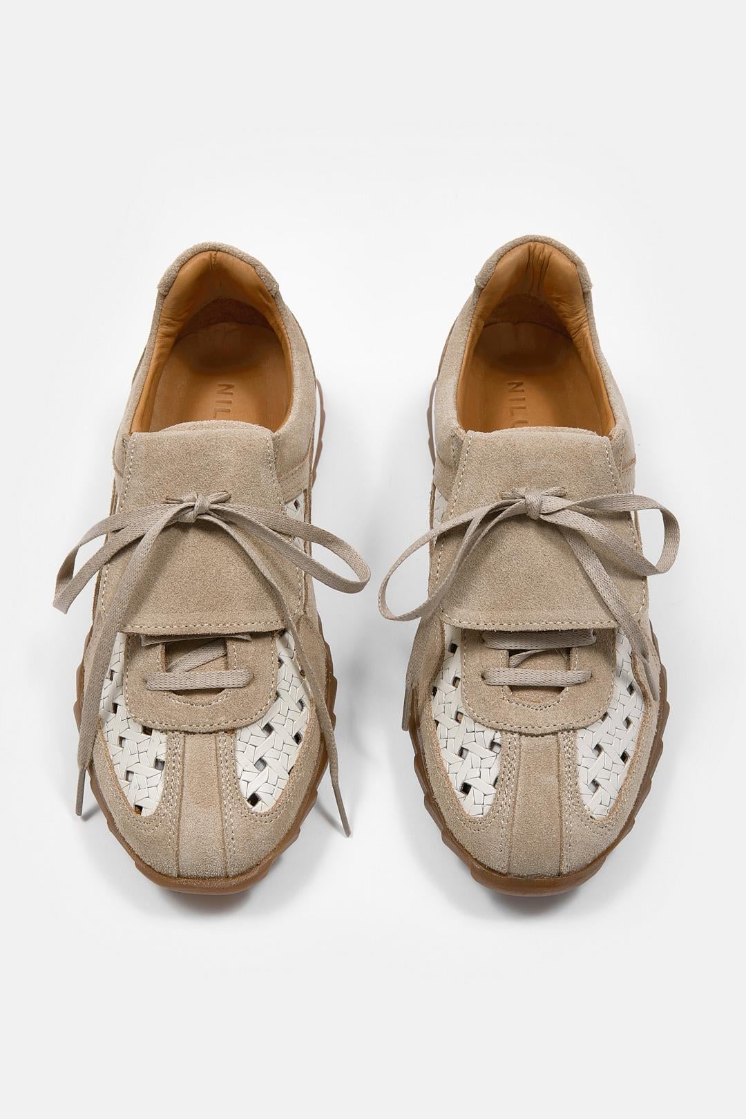 Minova Bej Hakiki Deri Kadın Sneaker