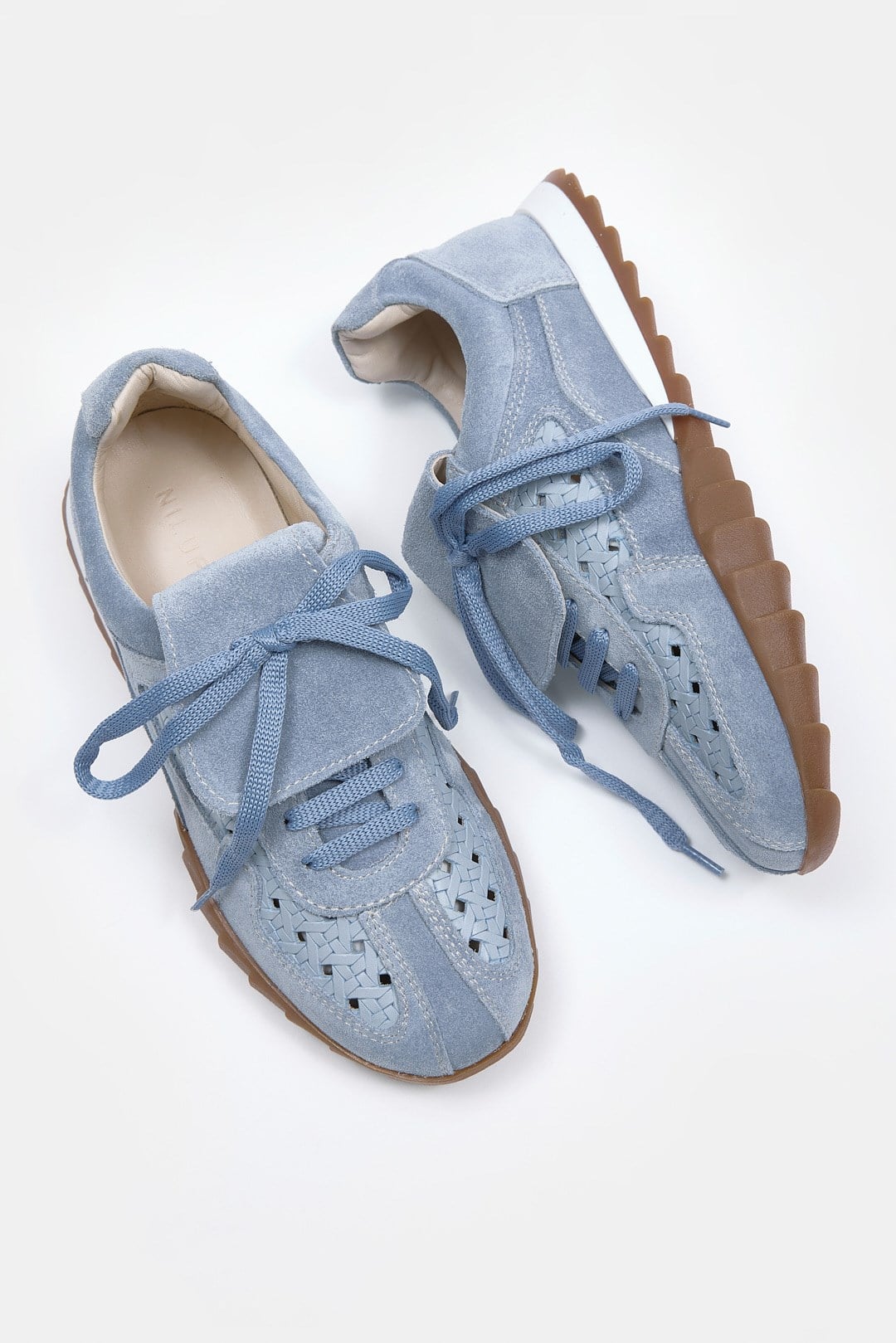 Minova Mavi Süet Hakiki Deri Kadın Sneaker