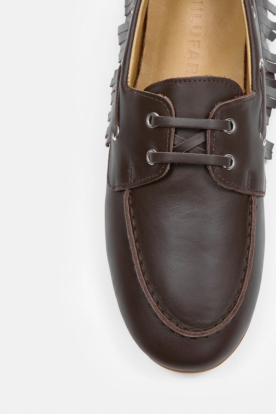 Moppy Kahve Hakiki Deri Kadın Loafer Ayakkabı